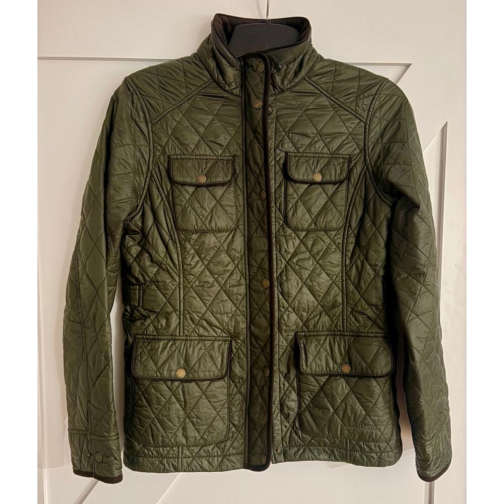 LL Bean Women's  Olive Green Quilted Jacket S